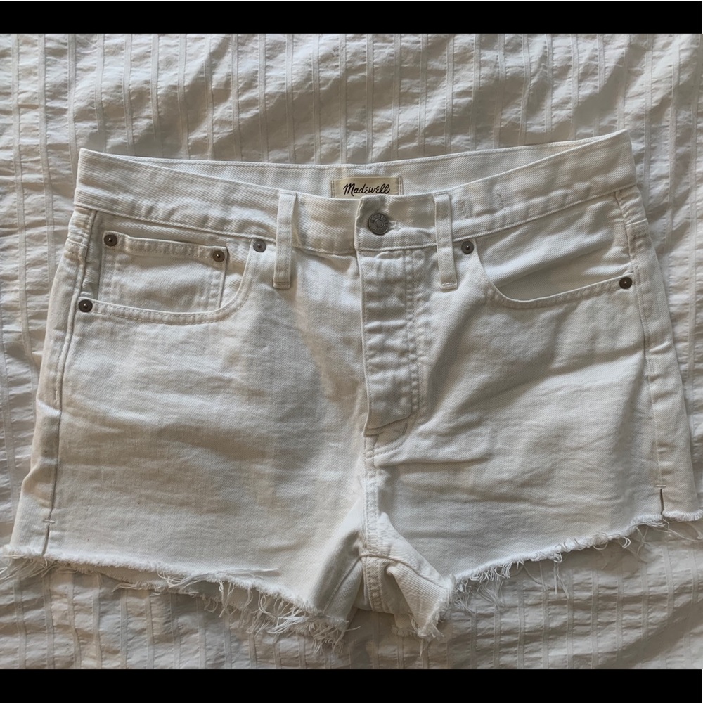 Madewell Off White Denim Shorts